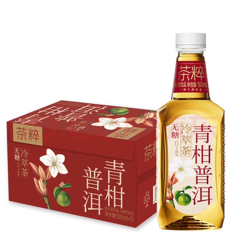 今麦郎 茶粹 无糖冷萃茶 青柑普洱茶500ml*15瓶/箱 27.44元