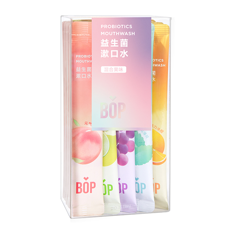 88VIP：波普专研 BOP 益生菌漱口水男女便携多口味20条装0酒精持久清新 28.31元