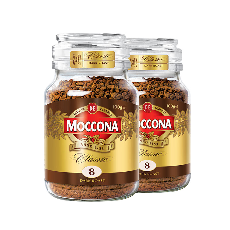 Moccona 摩可纳 深度烘焙冻干速溶咖啡无蔗糖黑咖啡100g*2瓶 54.61元（需用券）