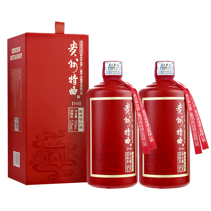 plus会员：茅台集团 贵州特曲 酱香型白酒 53度 500ml*2瓶 双支装 153.45元