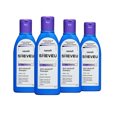 SHEVEU 赛逸 控油去屑修护二硫化硒洗发水紫瓶200ml*4 85.62元（需领券）