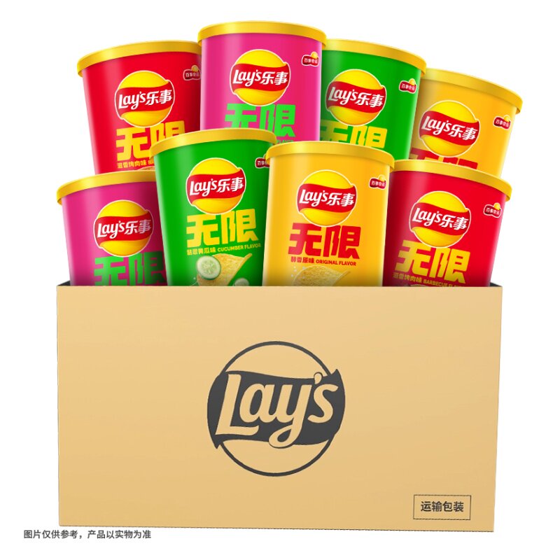 移动端、88VIP：乐事 无限薯片小罐装休闲薯片 40g*8罐 21.76元（淘金币可抵2.39