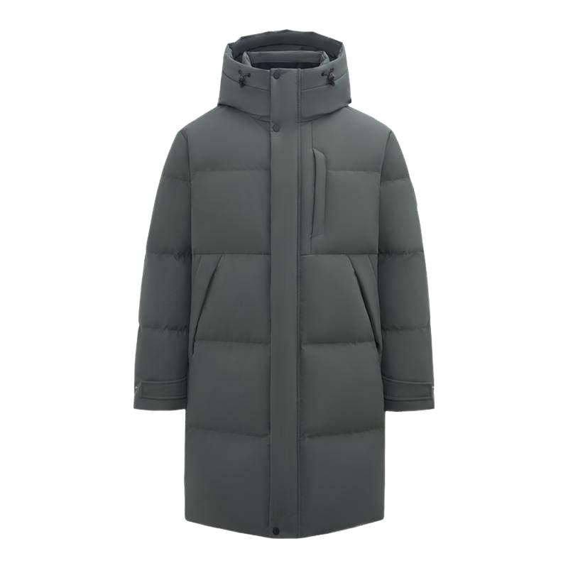 88VIP：雪中飞 2025男士中长款简约商务休闲连帽羽绒服直筒显瘦加厚保暖S 379.