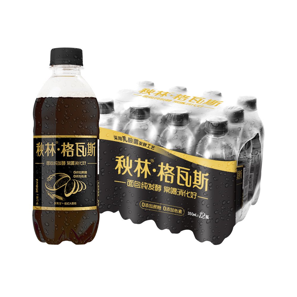 秋林·格瓦斯 黑麦芽发酵饮料 350ml*12瓶 35.04元