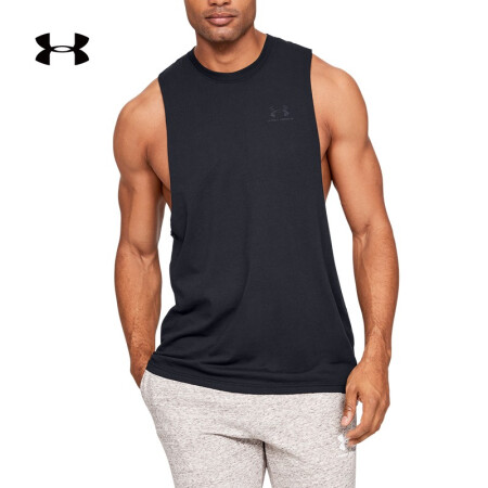 安德玛 官方UA Sportstyle男子运动背心Under Armour1329286 黑色001 S 124元