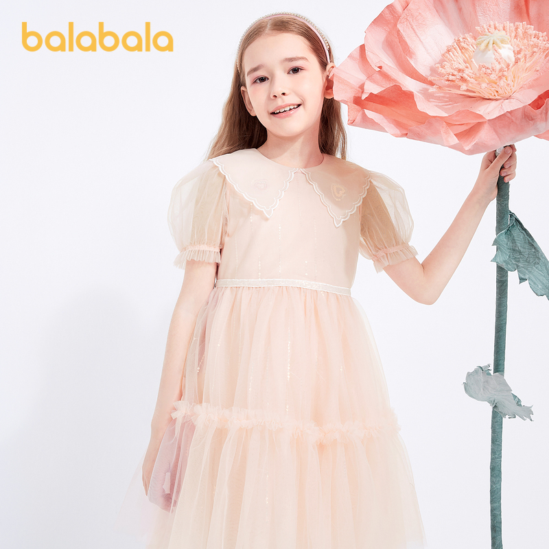 88VIP：巴拉巴拉 大童网纱梦幻甜美公主裙 75.91元