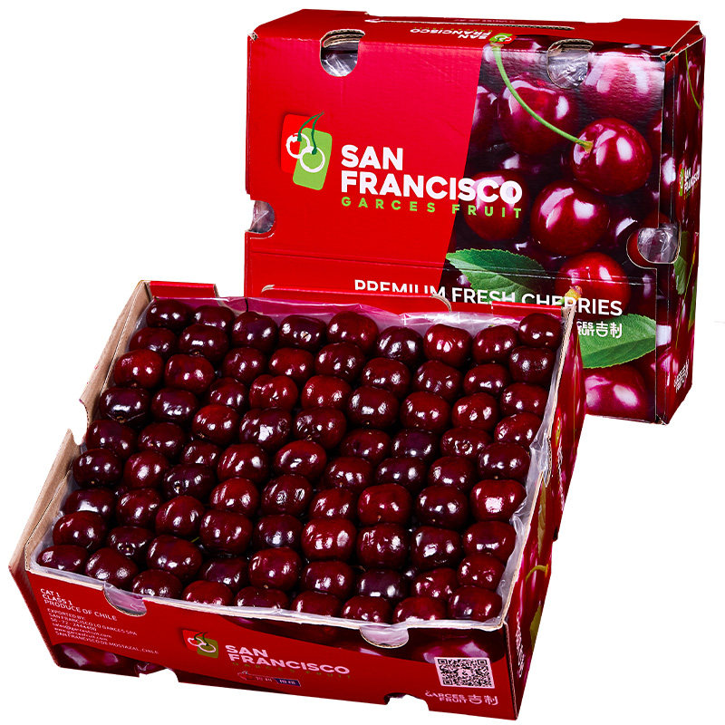 甘福园 车厘子5斤装礼盒新鲜水果3j智利樱桃原箱5j4j店 48元（需用券）