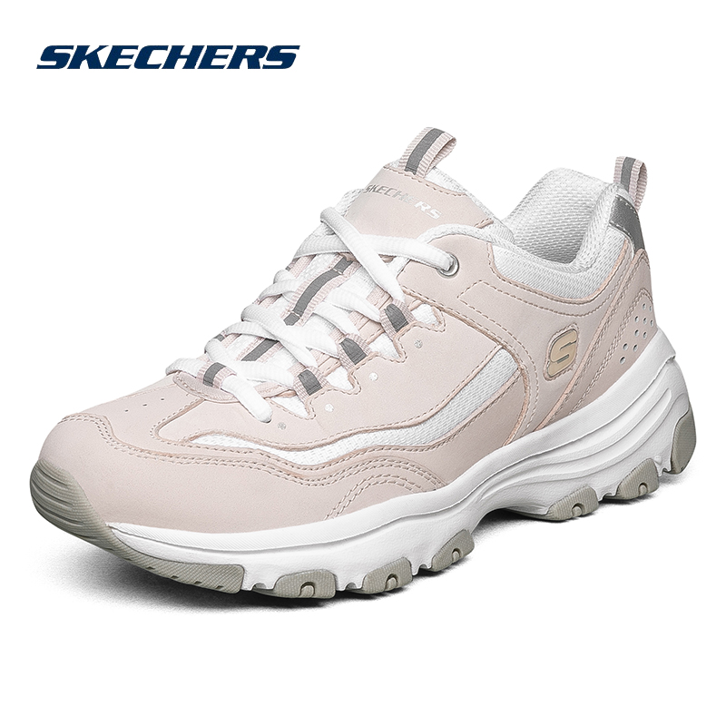 SKECHERS 斯凯奇 女鞋新款冬季一代白色熊猫鞋官方旗舰厚底老爹鞋运动休闲鞋