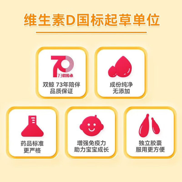 双鲸 维生素D滴剂 400IU 2盒共120粒