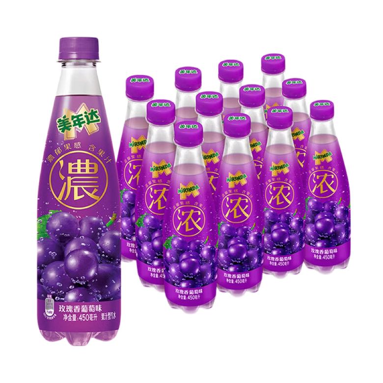 百事 可乐 美年达 浓 玫瑰香葡萄味 450ml*12瓶 27.64元（需用券）