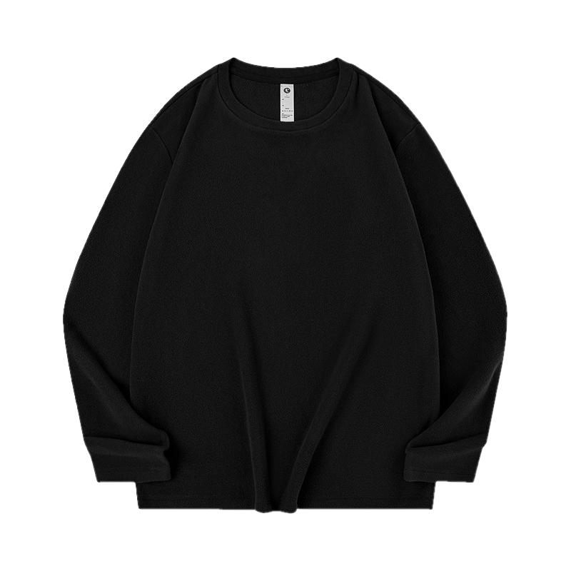 乔丹 加绒长袖t恤男外套秋冬季保暖运动休闲内衬打底内搭抓绒上衣 新星蓝 