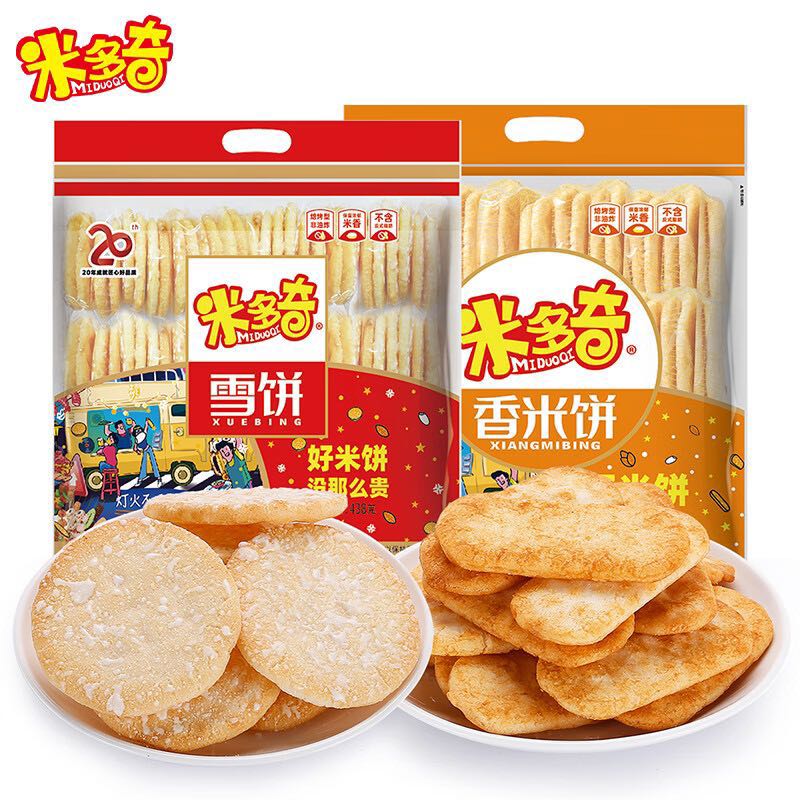 MIDUOQI 米多奇 雪饼米饼 雪饼 438g+香米饼 438g 约86包 9.9元（需用券）