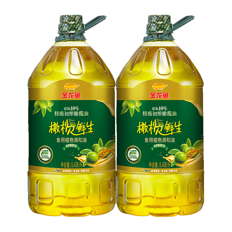 金龙鱼 橄榄鲜生食用植物调和油5.436L 180.31元