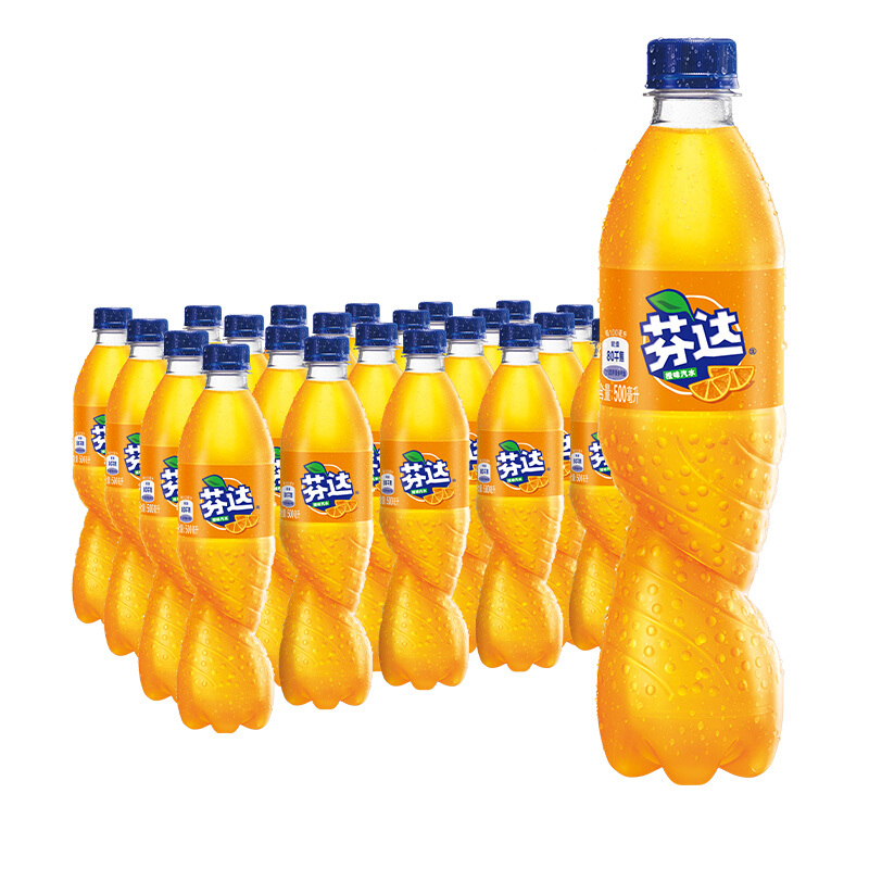 Fanta 芬达 可口可乐（Coca-Cola）芬达 Fanta 橙味汽水碳酸饮料500ml*24瓶 整箱装