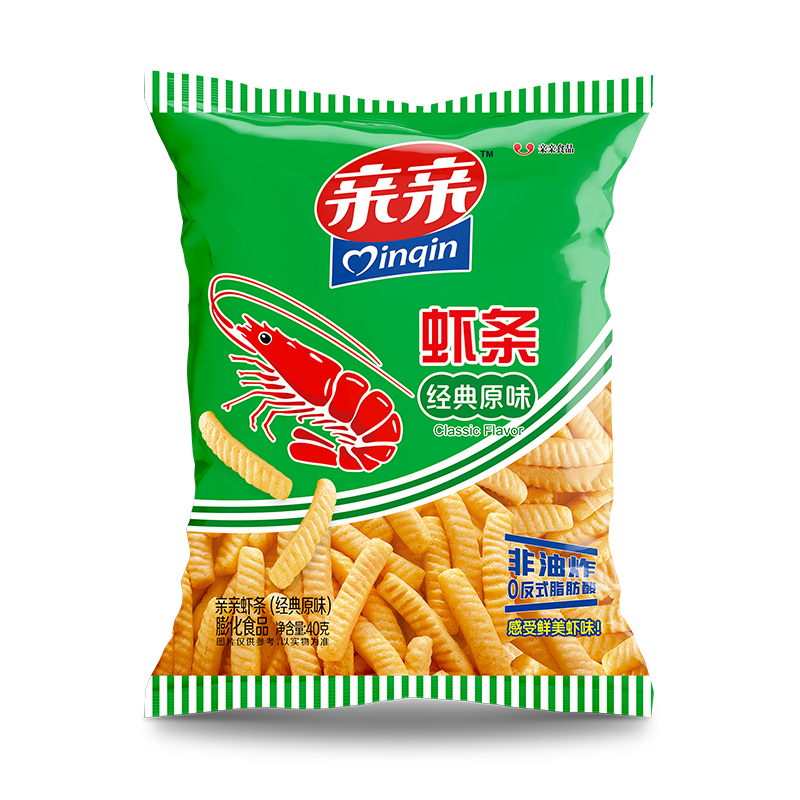 亲亲 鲜虾片虾条 40g 1.52元（需买8件，需用券）