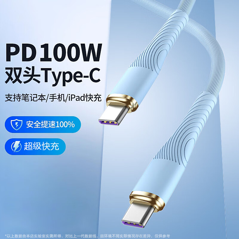 季烁 PD100W 双Type-C数据线 带E-MARK 1m 6.9元（需买2件，需用券）