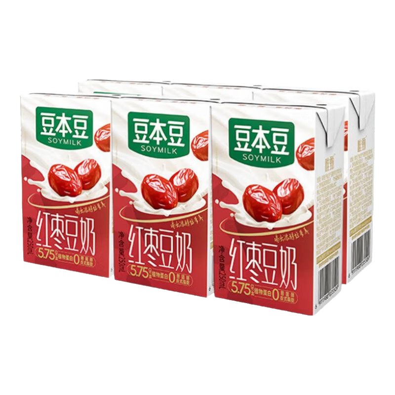 豆本豆 红枣豆奶 250ml*6盒 4.95元（需领券）