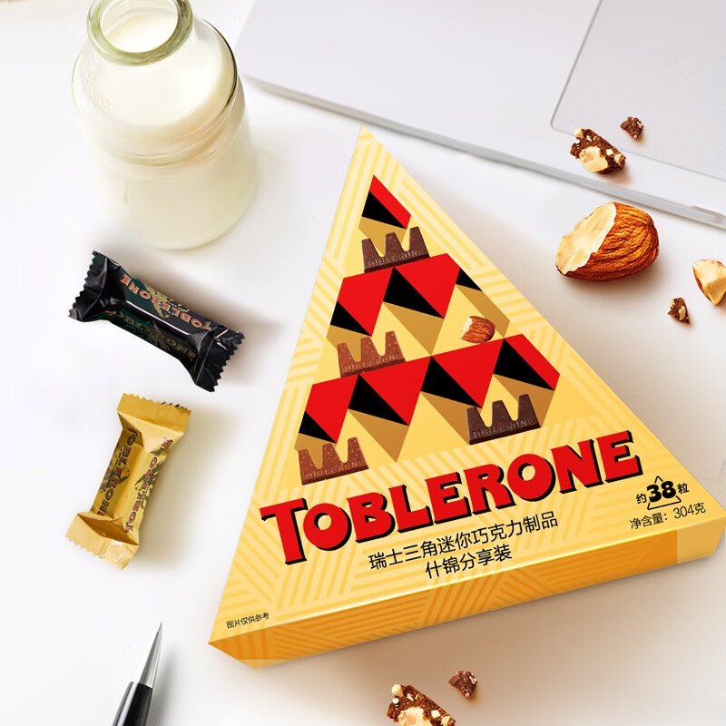 Toblerone 三角 牛奶巧克力 黑巧克力礼盒304g分享装 休闲零食 元旦 44.9元（需