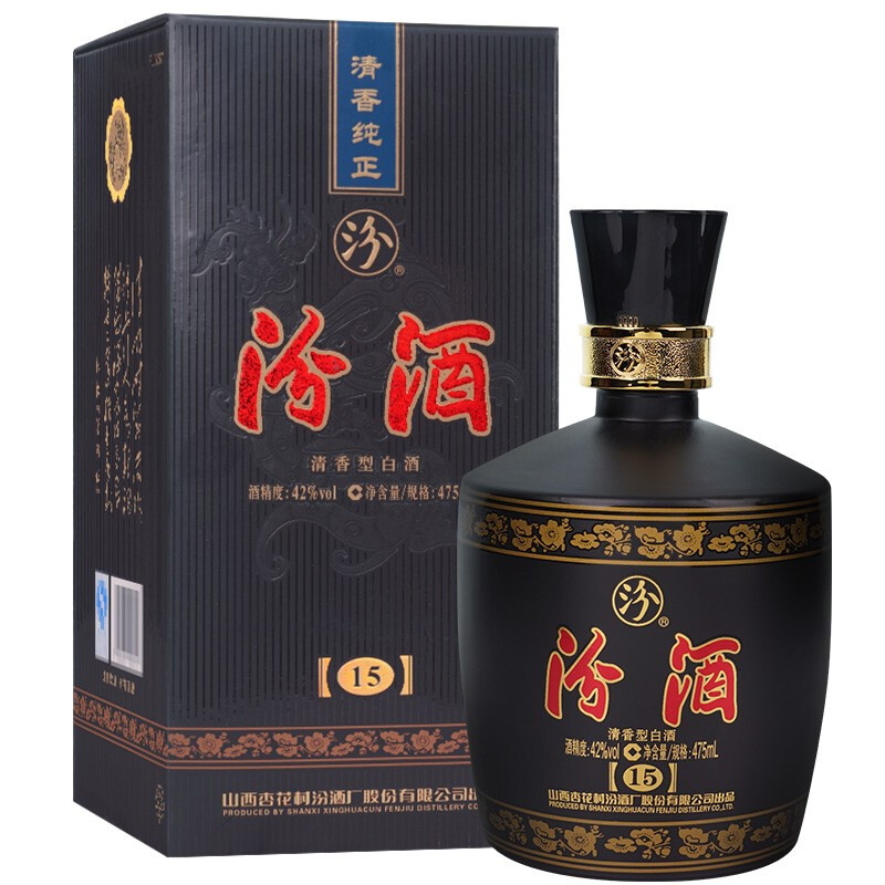 汾酒 金奖15 42%vol 清香型白酒 475ml 单瓶装 368元