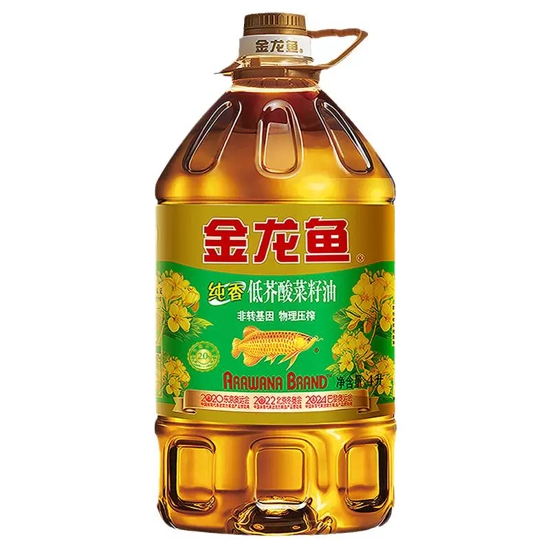 金龙鱼 特香低芥酸菜籽油4L桶装非转基因食用油物理压榨菜籽油粮油 ￥36.7