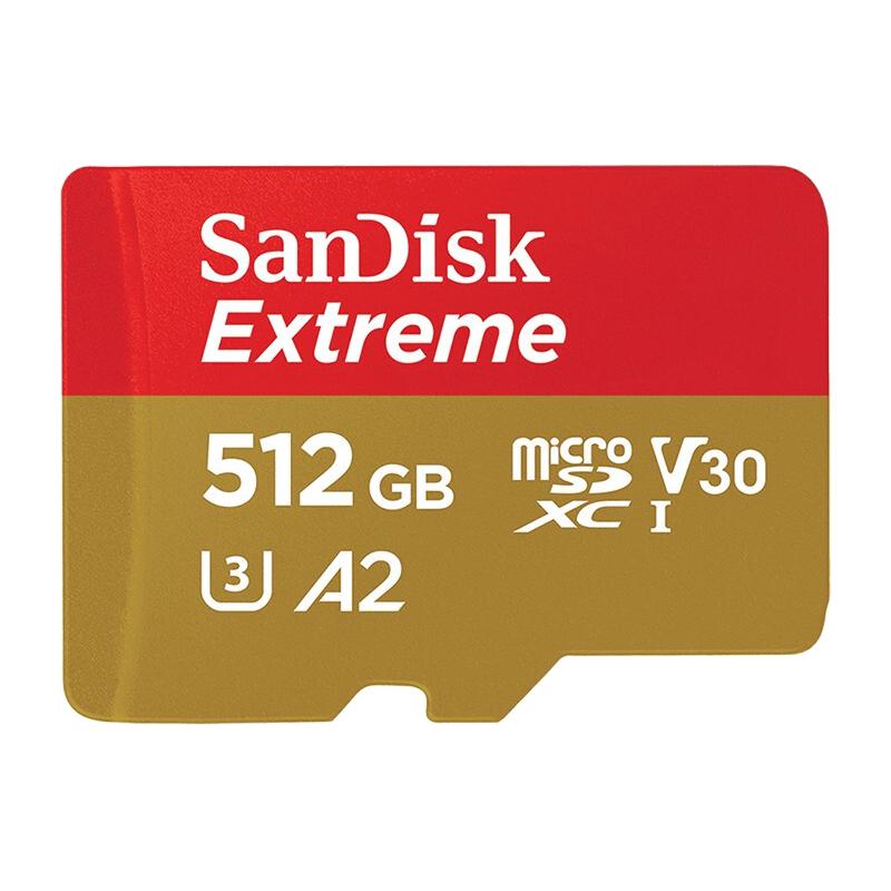 PLUS会员：SanDisk 闪迪 Extreme 至尊极速移动系列 MicroSD存储卡 512GB（U3、V30、A2