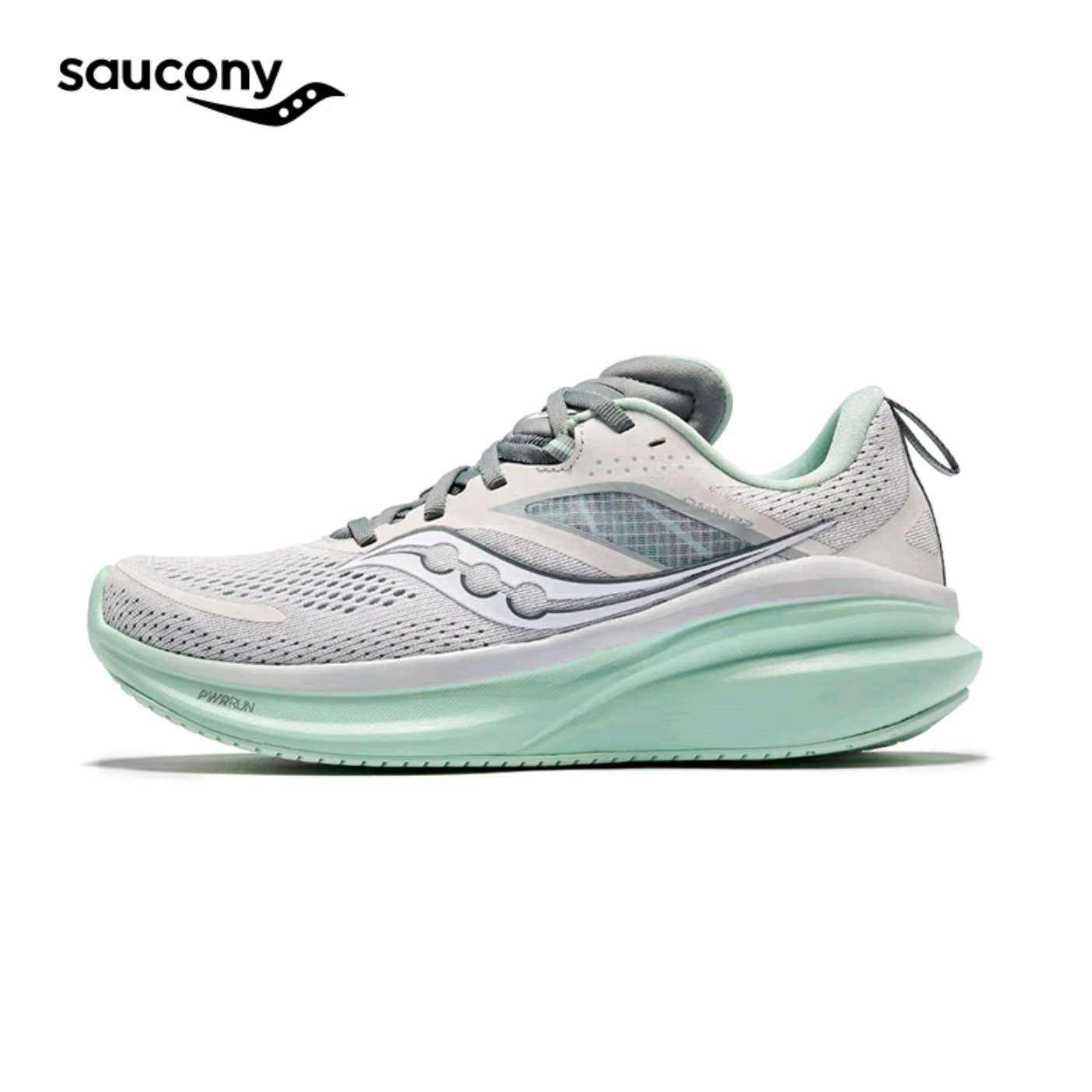 Saucony OMNI全擎22跑鞋女24年新款减震支撑训练耐磨跑步鞋运动鞋子 浅灰白 39 3