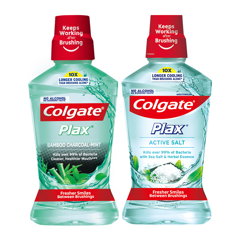 Colgate 高露洁 清新盐爽漱口水500mlx2 清新口气 含漱液无酒精 0酒精 19.8元