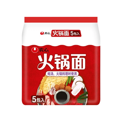 88VIP:农心 火锅面袋面 100g*5包 8.81元+返2元天猫超市卡