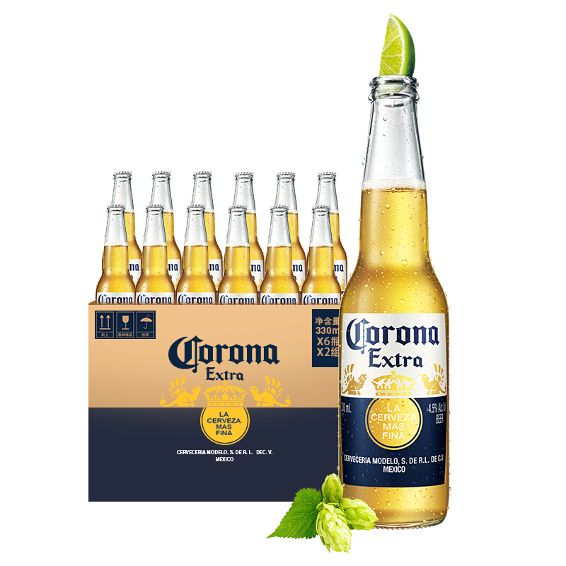 Corona 科罗娜 墨西哥风味黄啤 330mL 24瓶 整箱装 138.88元（需用券）