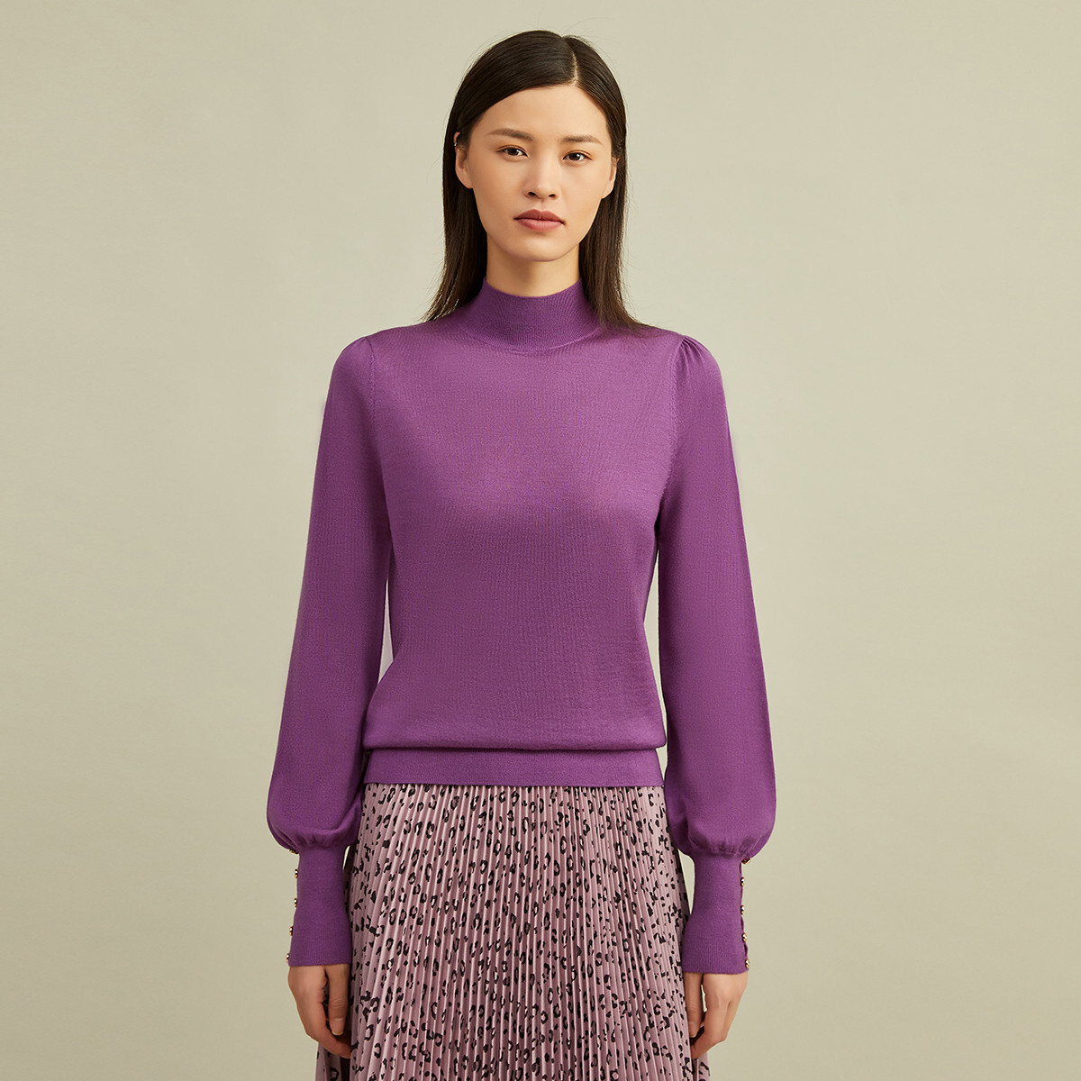 girdear哥弟女士半高领羊毛针织衫a3007794t53624￥194