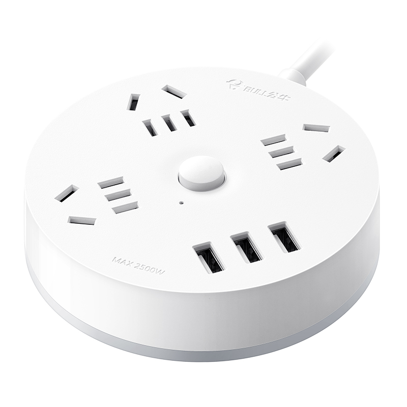 公牛 GN-R203U 圆盘插座 白色 23.98元