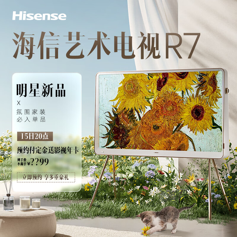 Hisense 海信 艺术电视55R7K 55英寸 ULED百分区 氛围家装必入单品 画境如诗 哑光