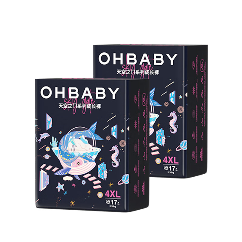 欧贝比OHBABY天空之门MINI包弱酸亲肤纸尿裤尿不湿拉拉裤【12码可选】 拉拉裤