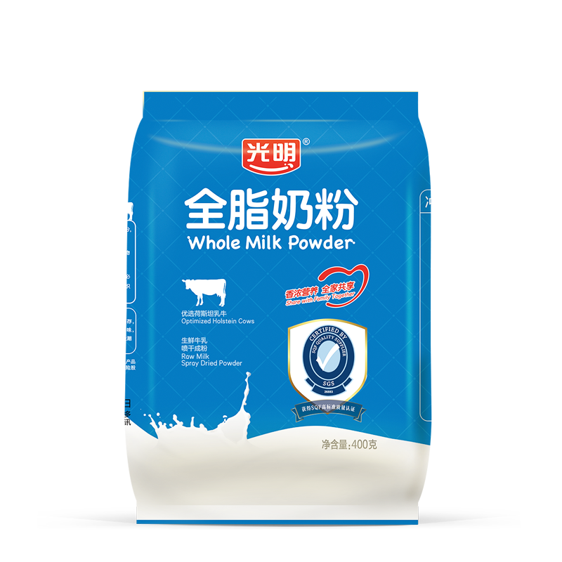 京东PLUS：光明 全脂奶粉400g *6件+凑单品*3件 46.2元包邮、合7.7元/件