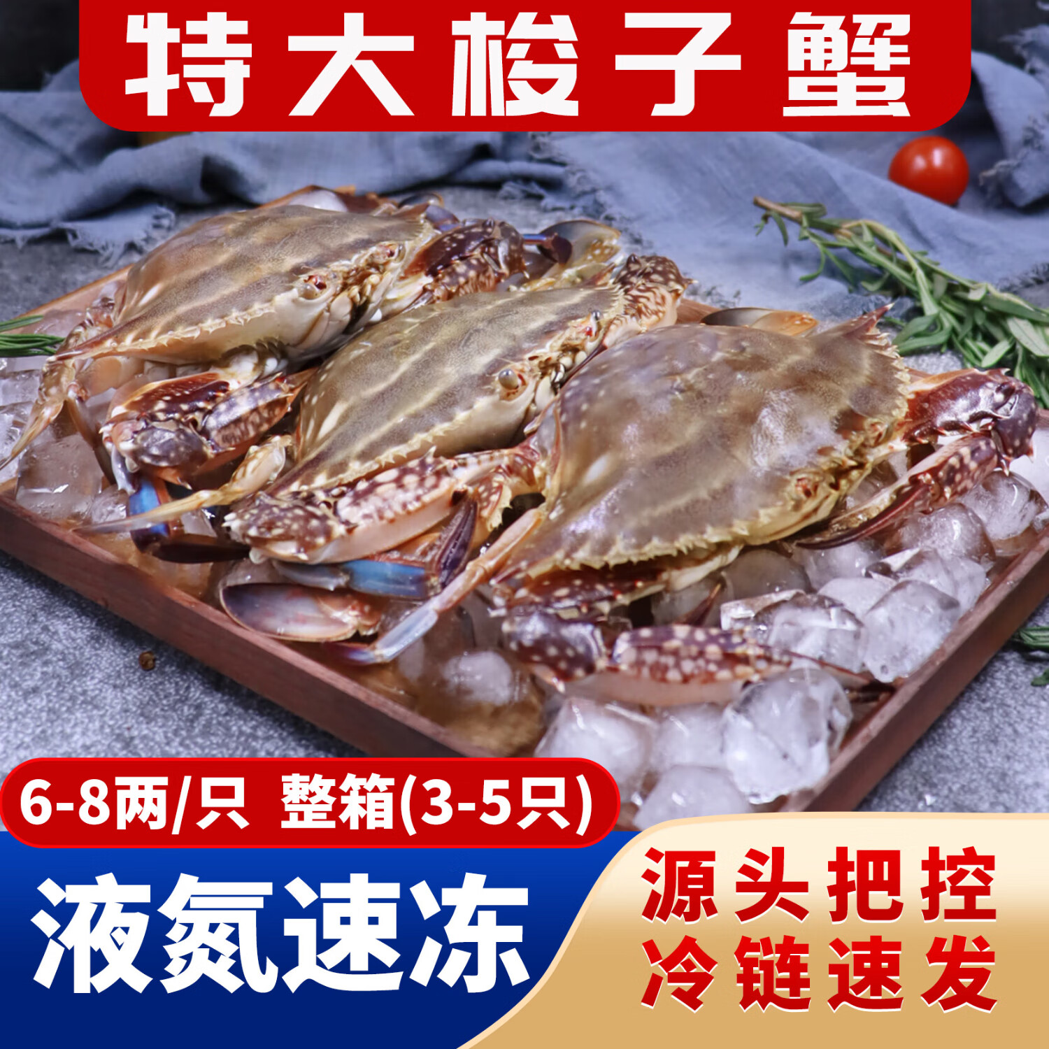 拾鲜生 中秋 海捕大梭子蟹3斤 6-8两/只 开海24年新蟹 液氮锁鲜 源头直发 3斤 