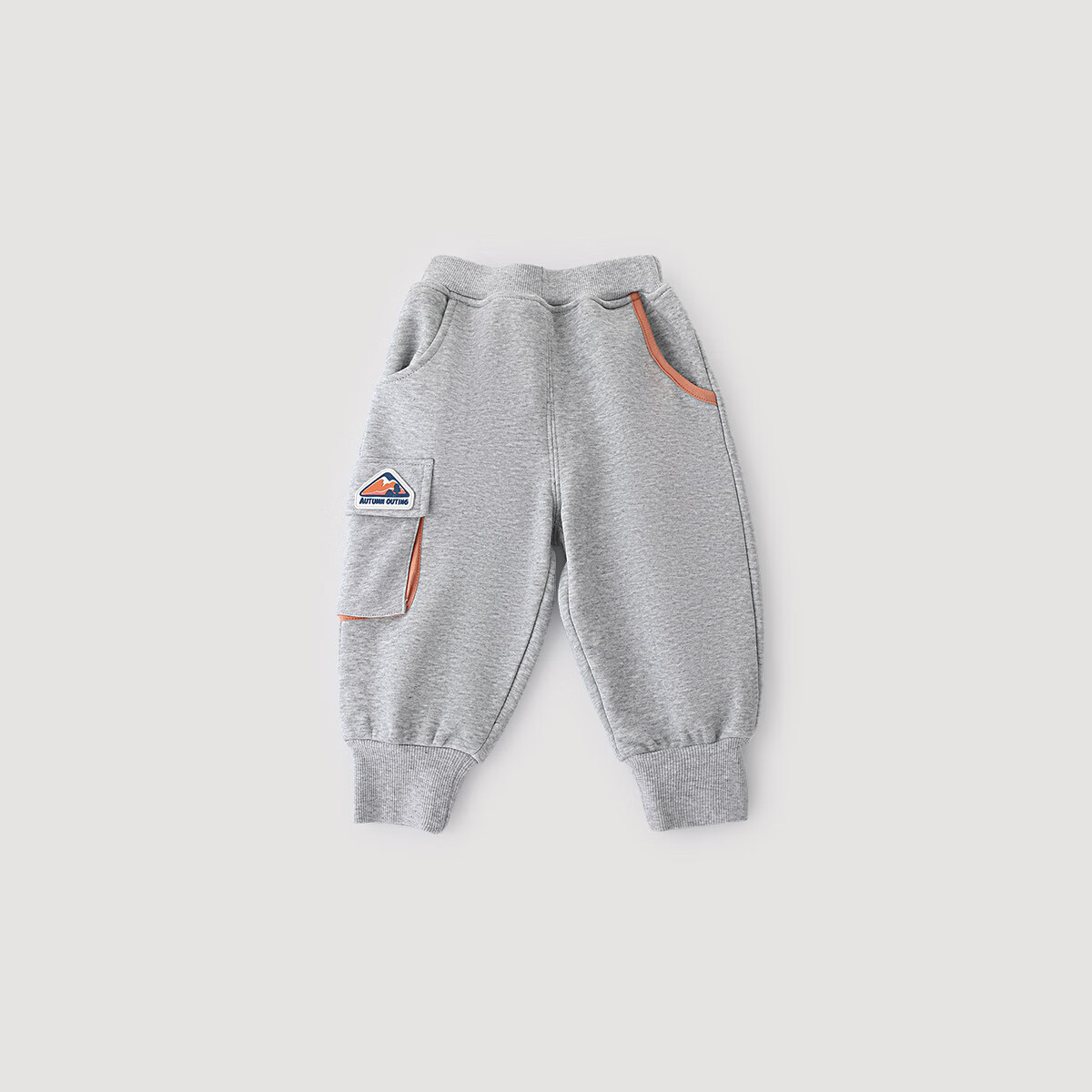 巴厘小猪 男童卫裤冬季加厚保暖儿童休闲裤秋冬运动裤2024加绒宝宝裤子 浅