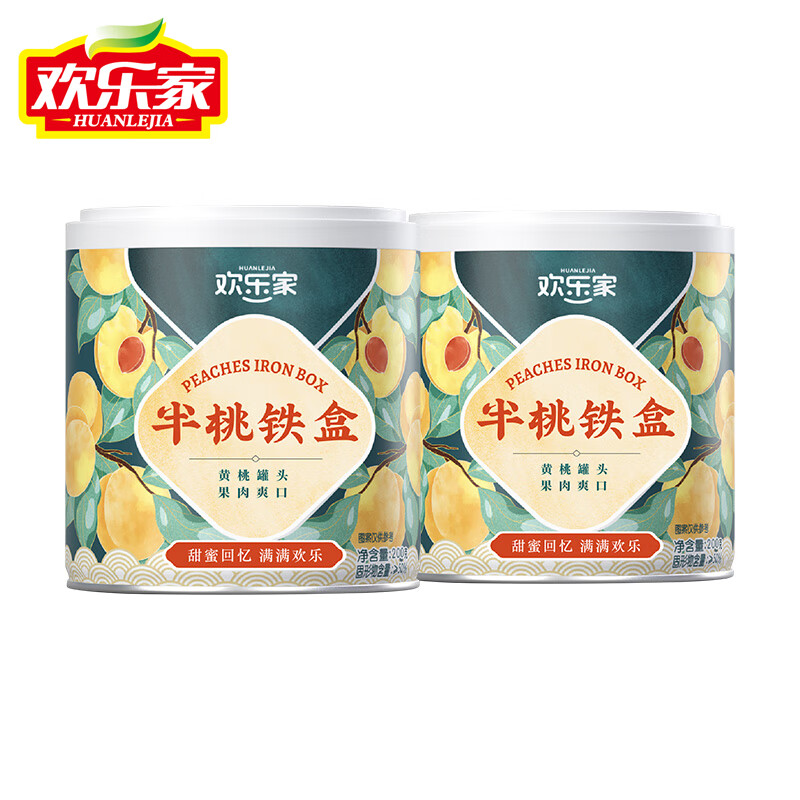 HUANLEJIA 欢乐家 黄桃罐头 200g*2罐 ￥6.77