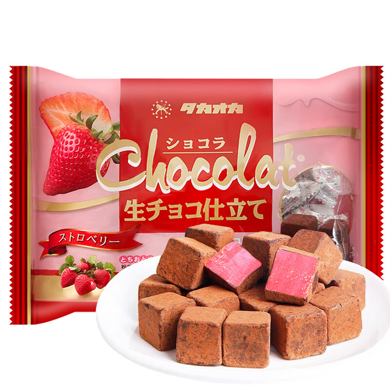 Takaoka 高岗 日本原装进口松露巧克力 草莓味 140g 28颗 5.25元（需买2件，需用