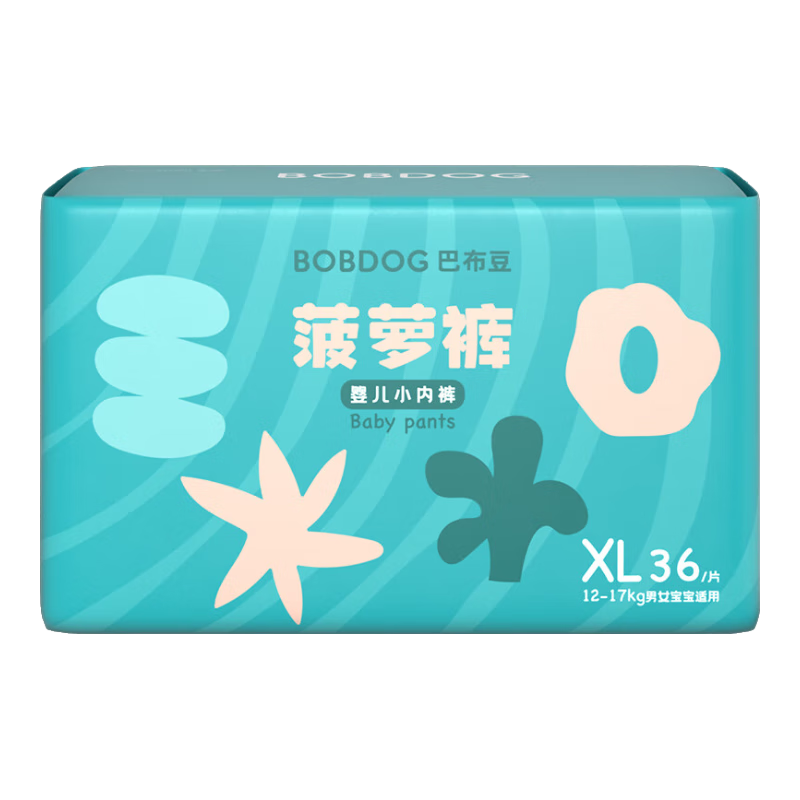 plus：巴布豆 新菠萝拉拉裤 XL码 36片 *4件 108元（合27元/件）