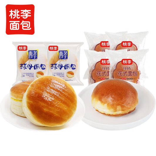 京东百亿补贴：桃李 酵母面包（牛奶蛋羹味）2袋+花式4袋 11.9元包邮