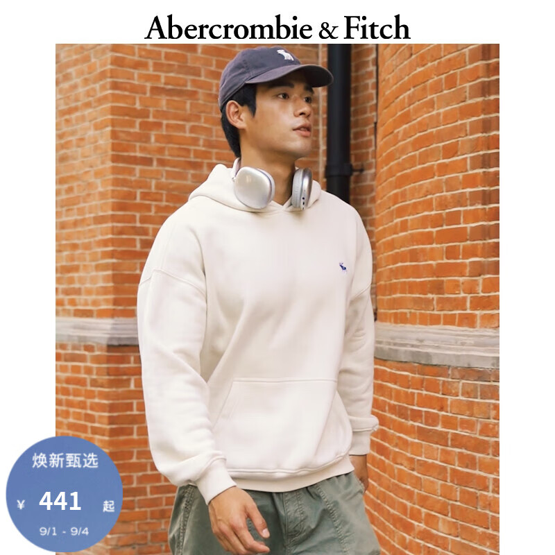 Abercrombie & Fitch 男士小麋鹿套头抓绒连帽卫衣 KI122-4259 280元