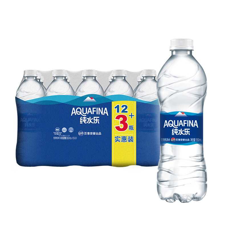 AQUAFINA 纯水乐 Pepsi 百事可乐 纯水乐 AQUAFINA 饮用纯净水 550ml*15瓶 ￥12.77