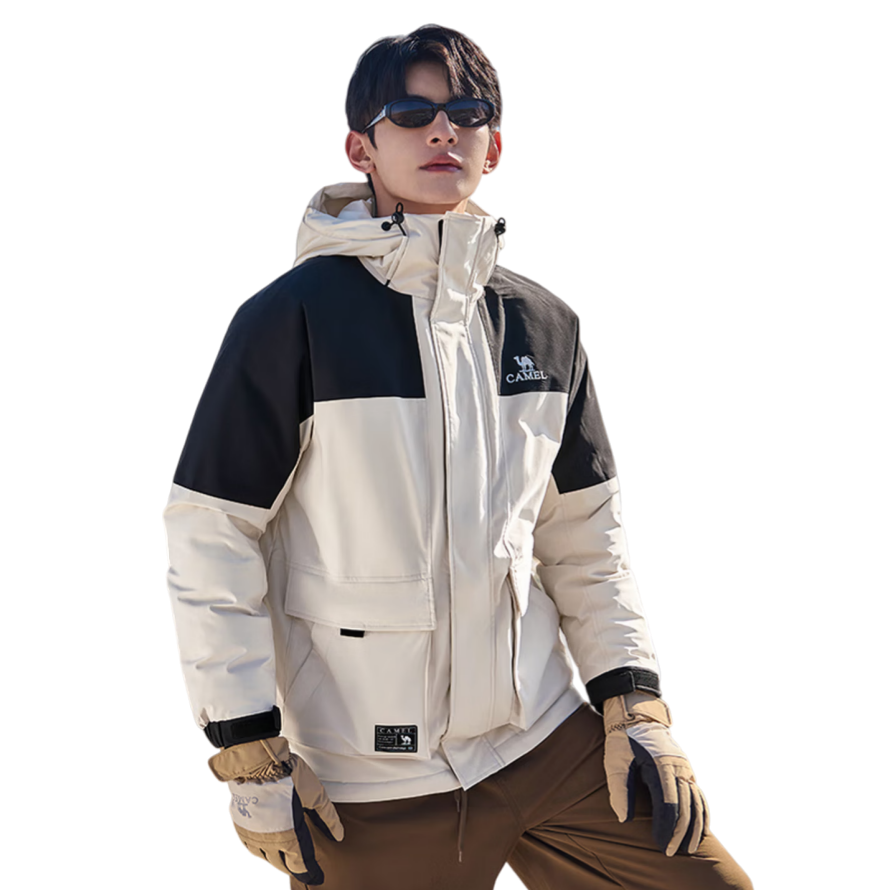 骆驼 700+高蓬松 工装羽绒服 冲锋衣 男女同款 M13CF00100A 329元