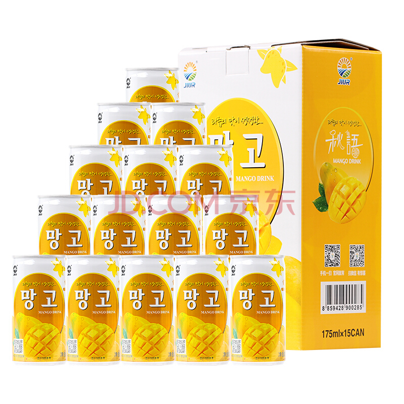 ￥18.95 泰国原装进口 九日(Jiur)金装芒果果汁饮料 175ml*15瓶 礼盒装