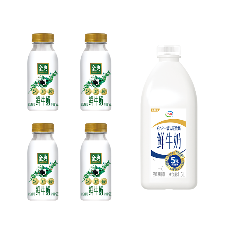 伊利 国产鲜牛奶 235ml*4+1.5L 31.8元（需用券）