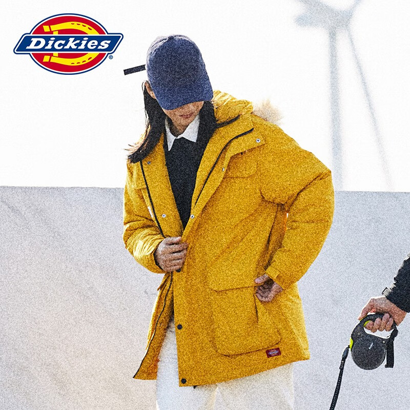 Dickies 帝客 棉服 可脱卸毛领字母印花多口袋夹克百搭厚外套 9551 姜黄 L 239元