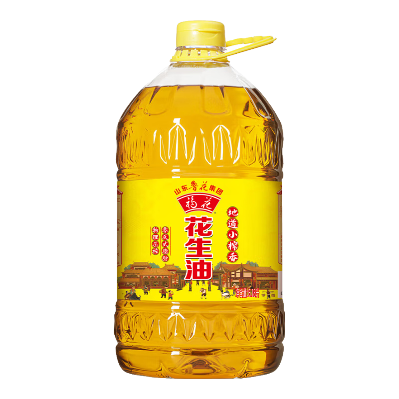 福花 食用油 鲁花集团出品 小榨一级花生油 6.18L 123.41元