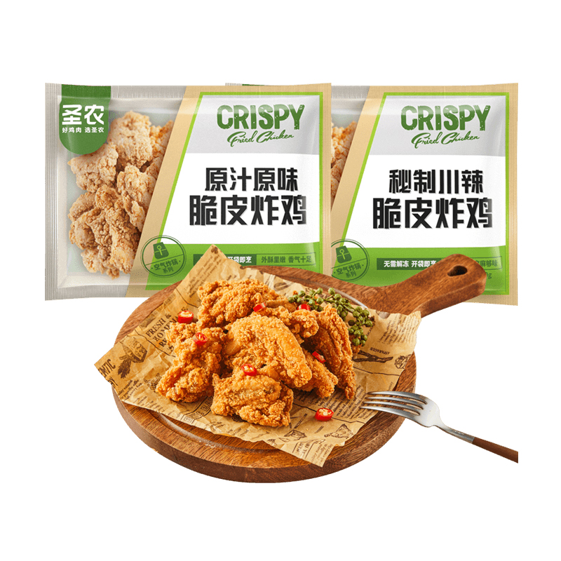 圣农脆皮炸鸡半成品鸡肉调理裹粉速食韩式炸鸡 共1.5kg 77.9元（需用券）