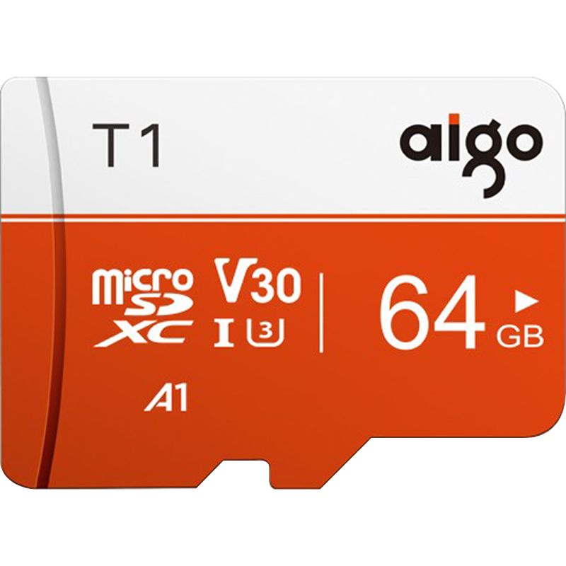 需首购、京东学生：aigo 爱国者 T1 Micro-SD存储卡 64GB（UHS-I、V30、U3、A1） 17.5