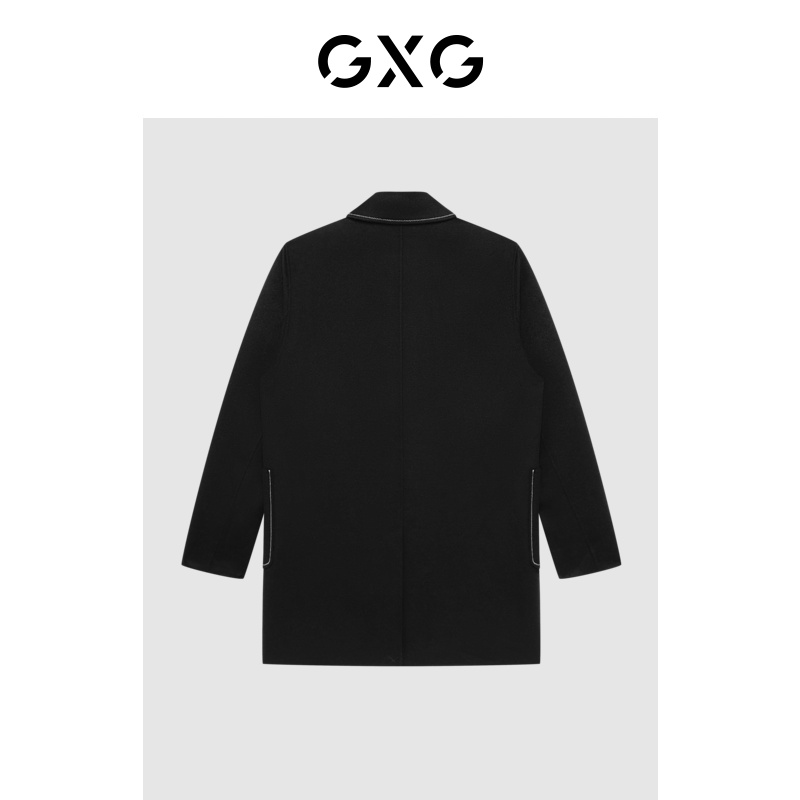 GXG 奥莱 冬季新品商场同款棋盘格系列黑色大衣 197元（需用券）